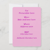 Invitation Pink Poodle Girls Anniversaire Exemple d'invitatio (Dos)