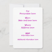 Invitation Pink Poodle Girls Anniversaire Exemple d'invitatio (Dos)