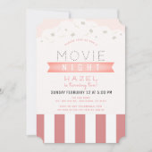 Invitation Pink Popcorn Film Night Girl Anniversaire (Devant)