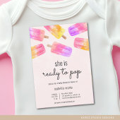 Invitation Pink Popsicle prêt à pop Baby shower