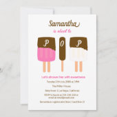 Invitation Pink Popsicle sur le point de pop Baby shower Invi (Devant)