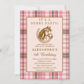 Invitation Pink Preppy Equestrian Derby Girl Birthday Party (Devant)