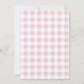 Invitation Pink Preppy Plaid Un mignon poussin Anniversaire (Dos)