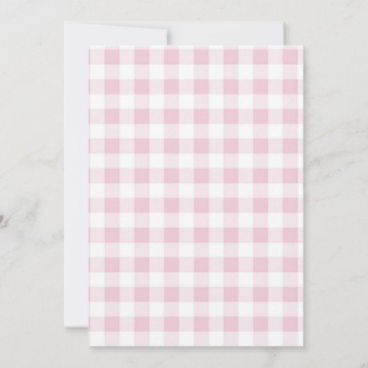 Invitation Pink Preppy Plaid Un mignon poussin Anniversaire (Dos)