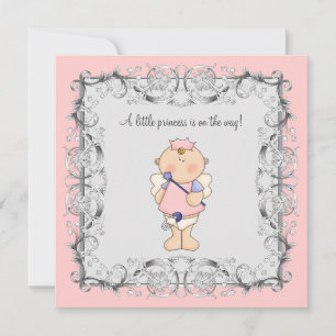 Invitation Pink Princess Baby Girl Douche