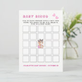 Invitation Pink Princess Baby shower Bingo Jeu (Debout devant)