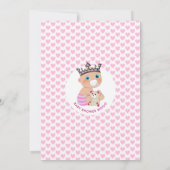Invitation Pink Princess Baby shower Bingo Jeu (Dos)