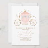 Invitation Pink Princess Carriage Girl Anniversaire (Devant)