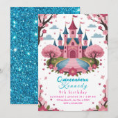 Invitation Pink Princess Castle Birthday for Girls (Devant / Derrière)
