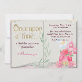 Invitation Pink Princess Castle & Carriage Fairytale Book (Devant)