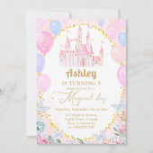 Invitation Pink Princess Castle Girl Anniversaire (Devant)