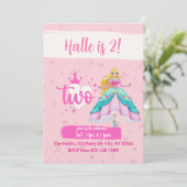 Invitation Pink Princess Doll, 2nd Birthday (Debout devant)
