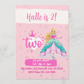 Invitation Pink Princess Doll, 2nd Birthday (Devant)