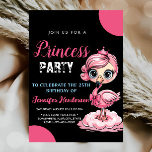Invitation Pink Princess Flamant rose 25e anniversaire Invita
