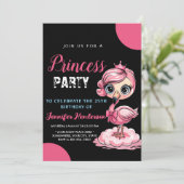 Invitation Pink Princess Flamant rose 25e anniversaire Invita (Debout devant)