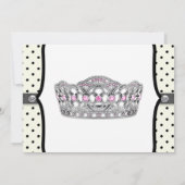 Invitation Pink Princess Pink Black Polka Baby shower (Dos)