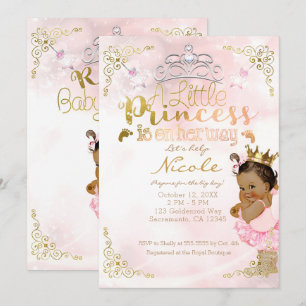 Invitation Pink Princess Sparkle Tutu & Baby shower de la Cou