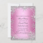 Invitation Pink Princess Winter Wonderland Sweet 16 Invitatio (Dos)