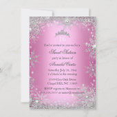 Invitation Pink Princess Winter Wonderland Sweet 16 Invitatio (Dos)