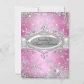 Invitation Pink Princess Winter Wonderland Sweet 16 Invitatio (Devant)