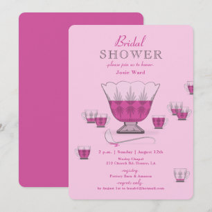 Invitation Pink Punch Crystal Punch Bowl Fête des mariées Inv