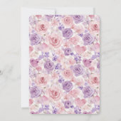 Invitation Pink Purple Blush Flowers Hearts Wedding (Dos)