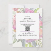 Invitation Pink Purple Floral QR Code 90e anniversaire (Dos)