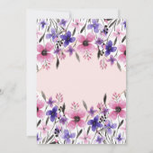 Invitation Pink Purple Floral Watercolor Party (Dos)