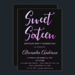 Invitation Pink Purple Foil Sweet 16 Seize Anniversaire<br><div class="desc">Ombre rose et violet Foil Sweet 16 Seize Anniversaire Invitation. L'Invitation Foil et Black Sweet 16 Anniversaire est parfaite pour une fête d'anniversaire Sweet sixteen moderne.</div>