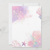 Invitation Pink Purple Little Two Mermaids Twins Anniversaire (Dos)