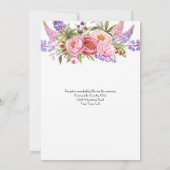 Invitation Pink Purple Lupines Peonies Aquarelle Mariages (Dos)