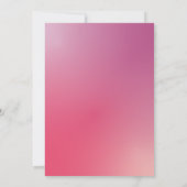 Invitation Pink Purple Ombre Calligraphie 21e anniversaire (Dos)