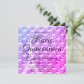 Invitation Pink Purple Paris Quinceañera (Debout devant)