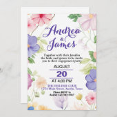 Invitation Pink & Purple Pastel Fleurs sauvages (Devant / Derrière)