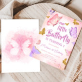 Invitation Pink Purple Petit Papillon fête d'anniversaire