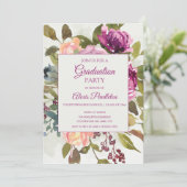 Invitation Pink Purple Sage Green Graduation Party (Debout devant)