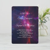 Invitation Pink & Purple Space Thème de mariage invite (Debout devant)