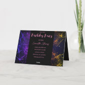 Invitation Pink Purple Sparkings Navy Blue Photo Anniversaire (Dos)