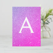 Invitation Pink Purple Sparkle Parties scintillant 13e Treize (Debout devant)