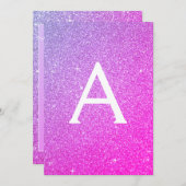 Invitation Pink Purple Sparkle Parties scintillant 13e Treize (Devant / Derrière)