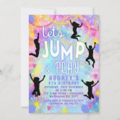 Invitation Pink Purple Tee Retro Jump and Play Anniversaire (Devant)