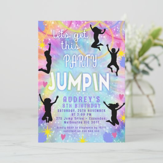 Invitation Pink Purple Tie Dye Permet d'obtenir Jumpin de la  (Debout devant)