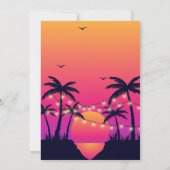 Invitation Pink & Purple Tropical Beach Sunset Anniversaire (Dos)
