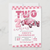 Invitation Pink Racing Car Two Fast Two Curious 2e Anniversai (Devant)