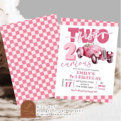Invitation Pink Racing Car Two Fast Two Curious 2e Anniversai
