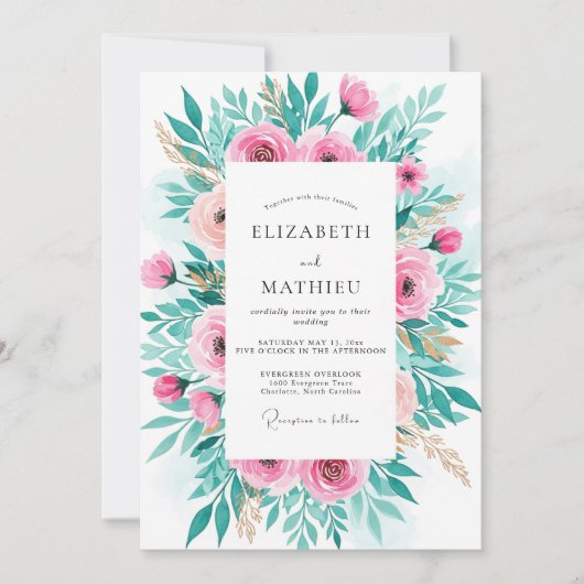 Invitation Pink Radiant Spring Wedding (Devant)