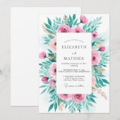 Invitation Pink Radiant Spring Wedding (Devant / Derrière)