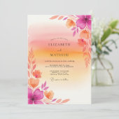 Invitation Pink Radiant Tropical Wedding (Debout devant)