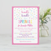 Invitation Pink Rainbow Girl Baby Sprinkl (Debout devant)