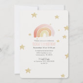Invitation Pink Rainbow Stars Première fête d'anniversaire (Devant)